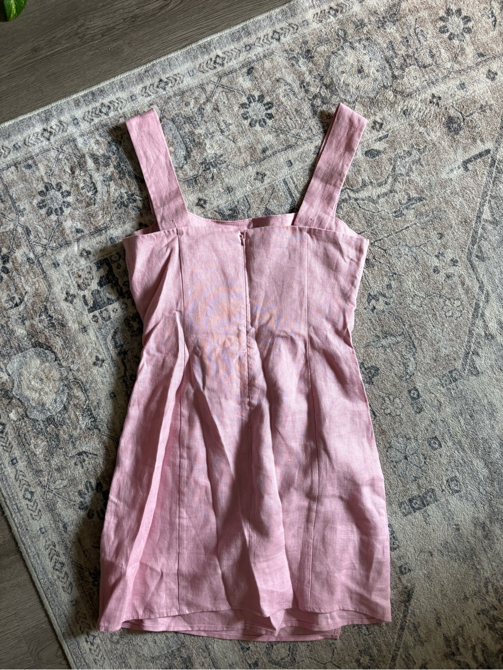 REFORMATION Kerrigan 100% Linen Light Pink Mini Dress size 4 - Picture 8 of 14